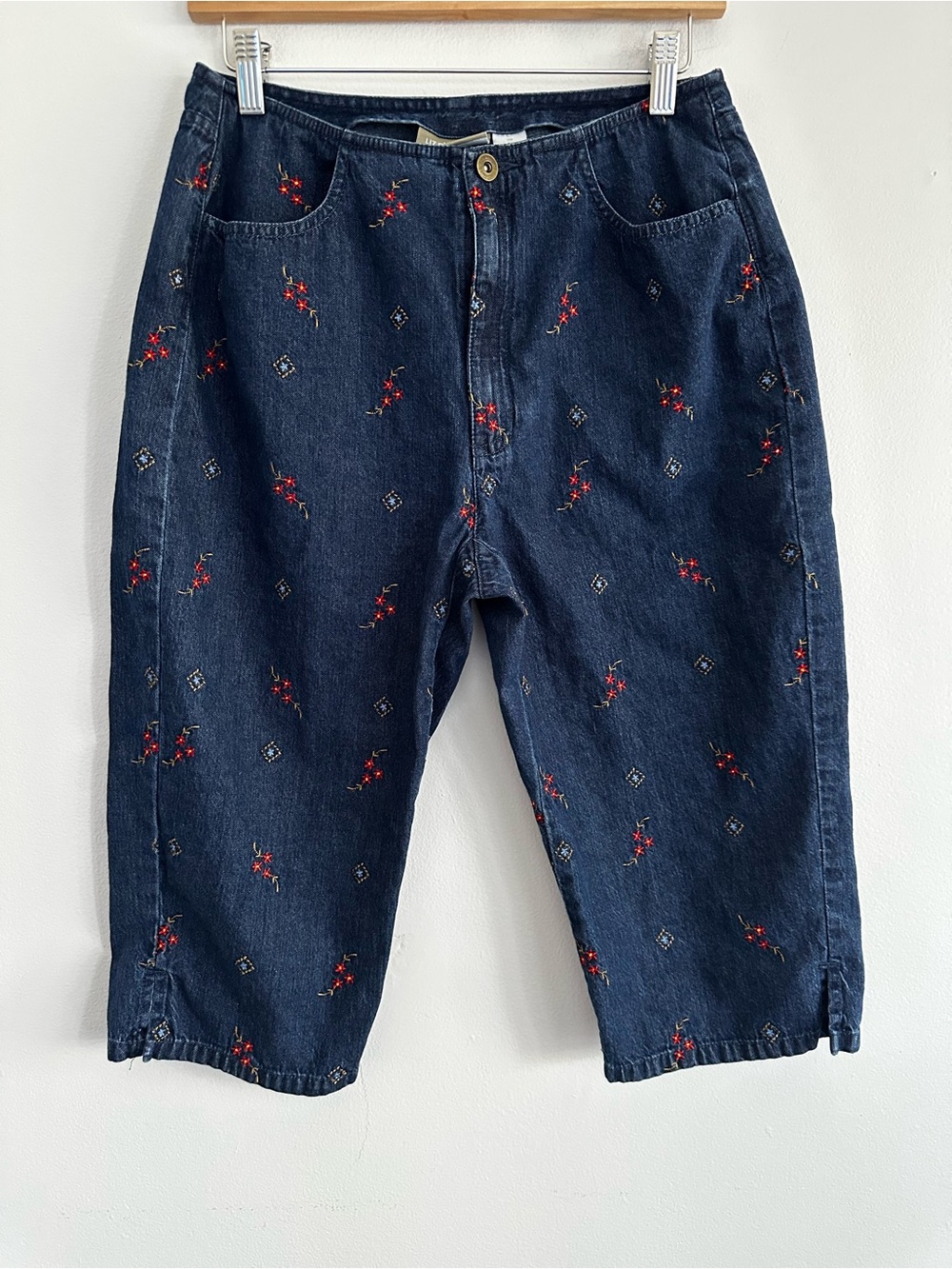 Vintage Liz Claiborne Liz Wear Dark Denim‎ Jeans Floral Embroidery Y2K Size 10